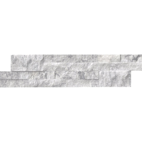 Arabescato Carrara Splitface Ledger Panel 6 X 24 Marble Wall Tile, 6PK